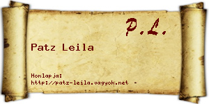 Patz Leila névjegykártya